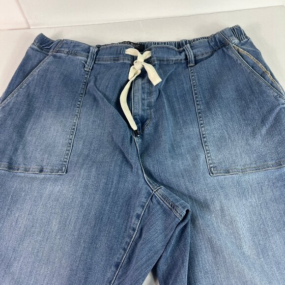 Judy Blue Jeans Women's Plus 42x29* Joggers Pull On High Rise Blue Denim Tag 24W - Picture 2 of 16